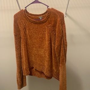 Orange Chenille Knit Sweater